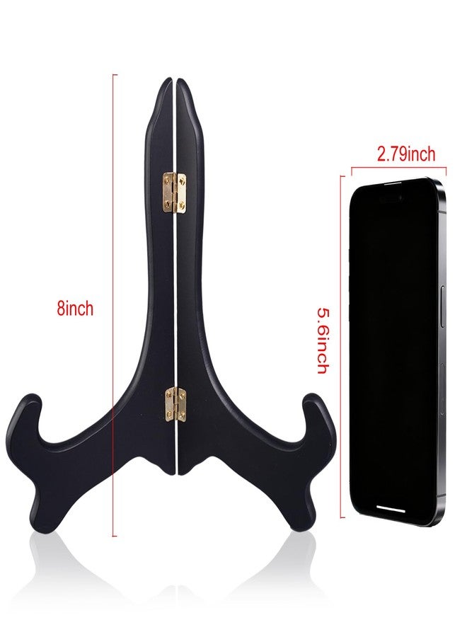 UCEHIPAW 4 Pcs Wooden Plate Stands Tabletop Art Holder Picture Frame Easels Book Dish Decorative for Display - Image 2